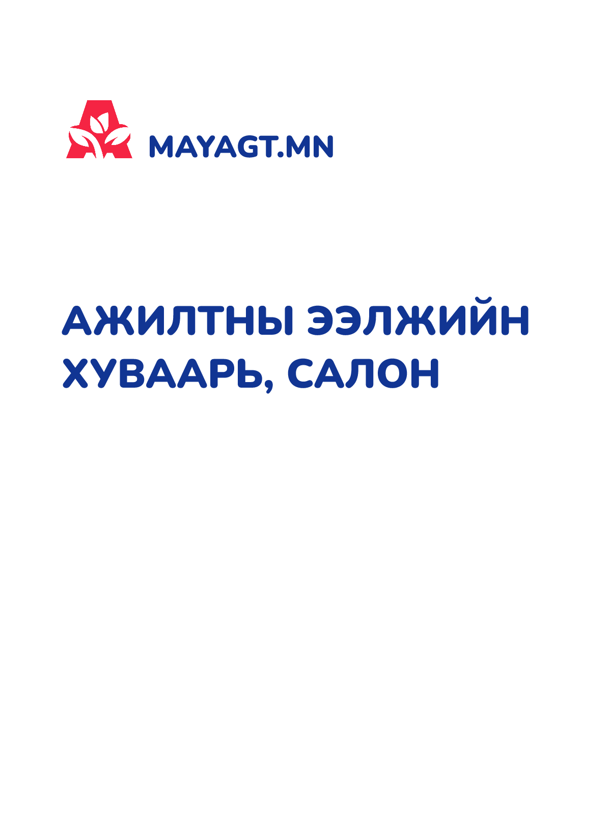 АЖИЛТНЫ ЭЭЛЖИЙН ХУВААРЬ, Салон