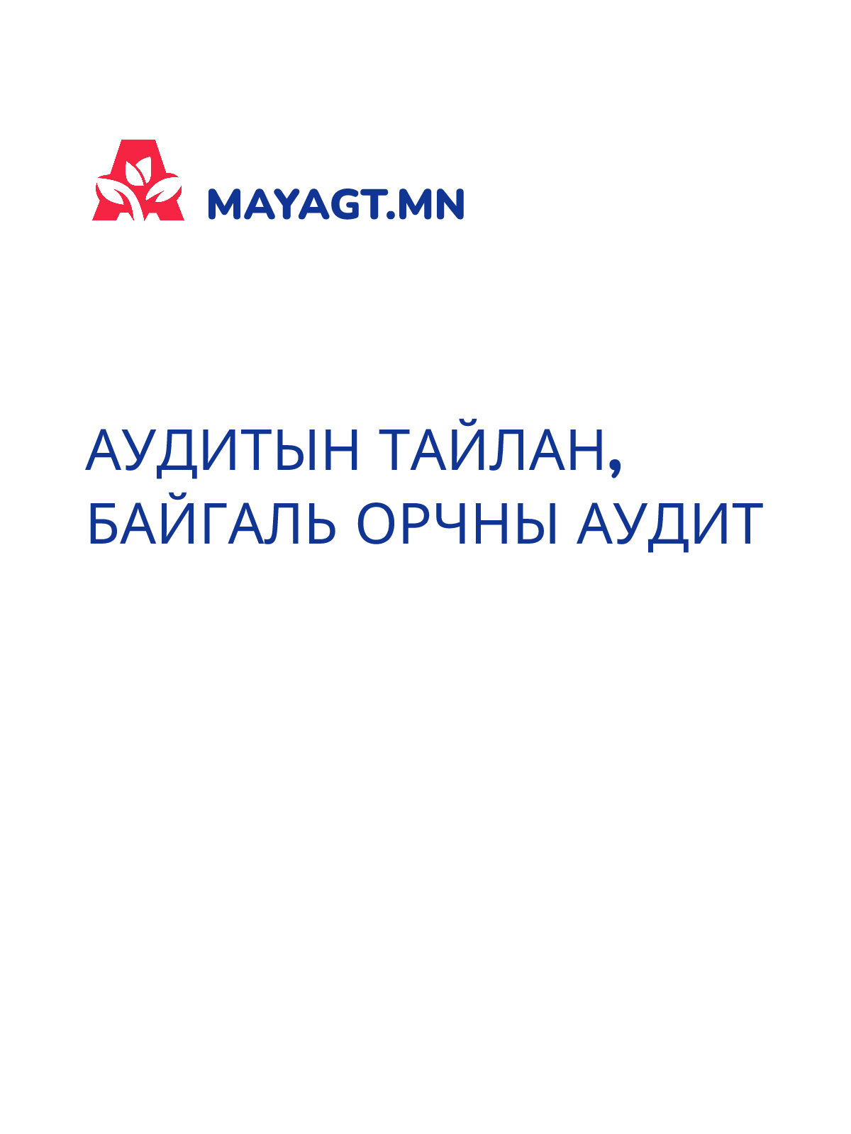 АУДИТЫН ТАЙЛАН, Байгаль орчны аудит
