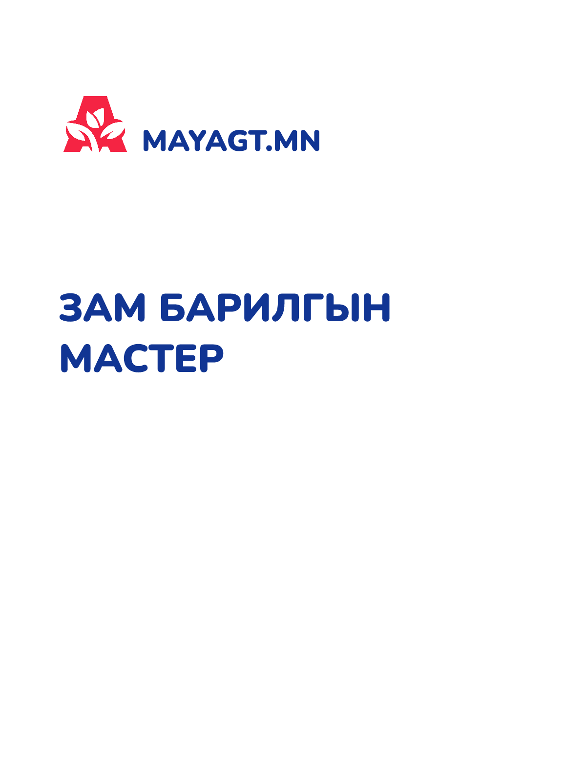 ЗАМ БАРИЛГЫН МАСТЕР