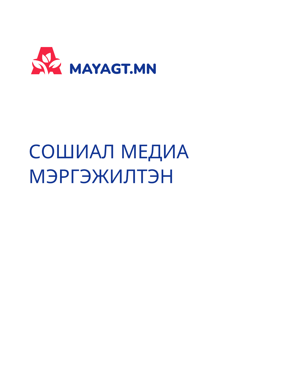 СОШИАЛ МЕДИА МЭРГЭЖИЛТЭН