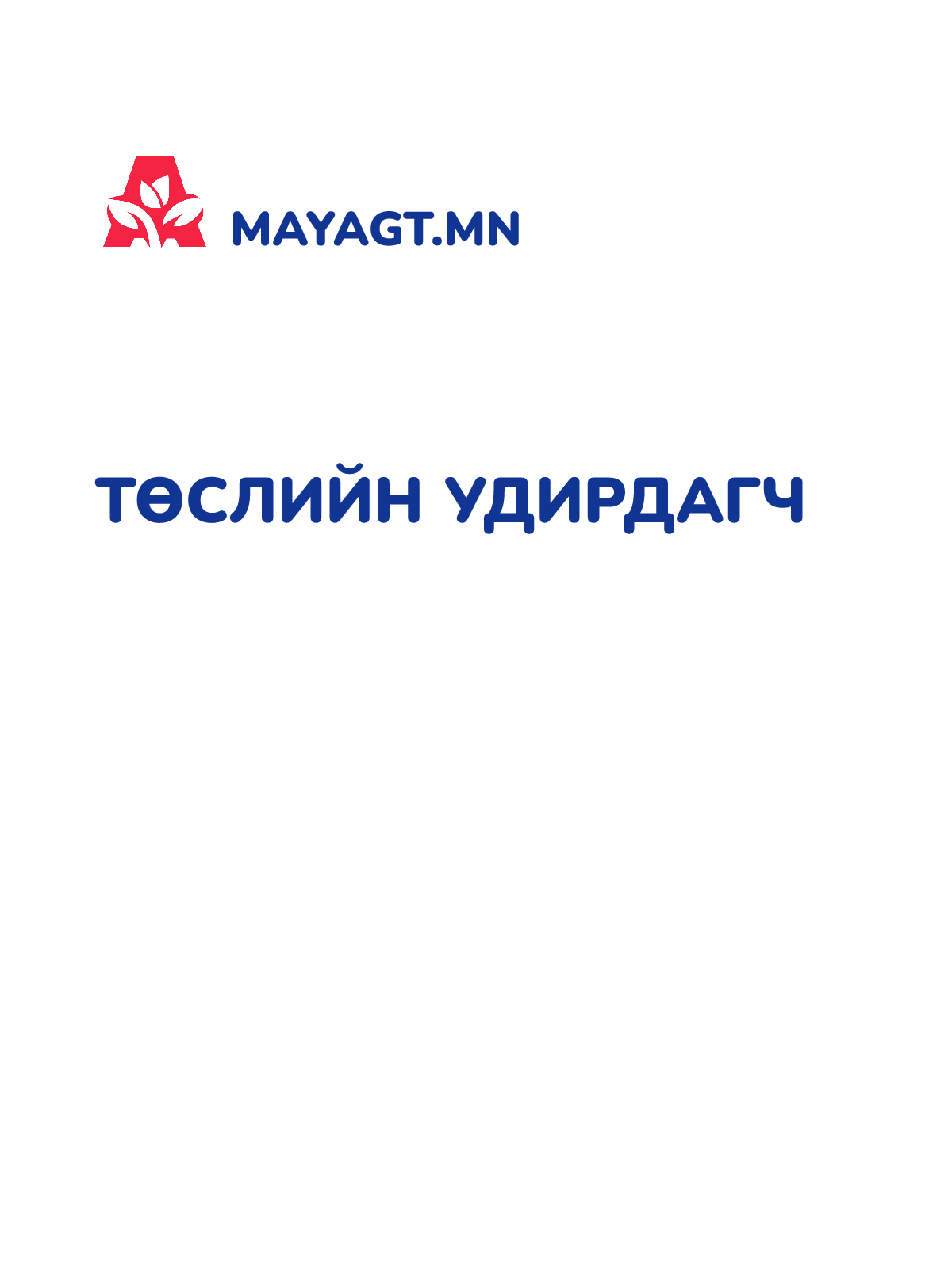 ТӨСЛИЙН УДИРДАГЧ